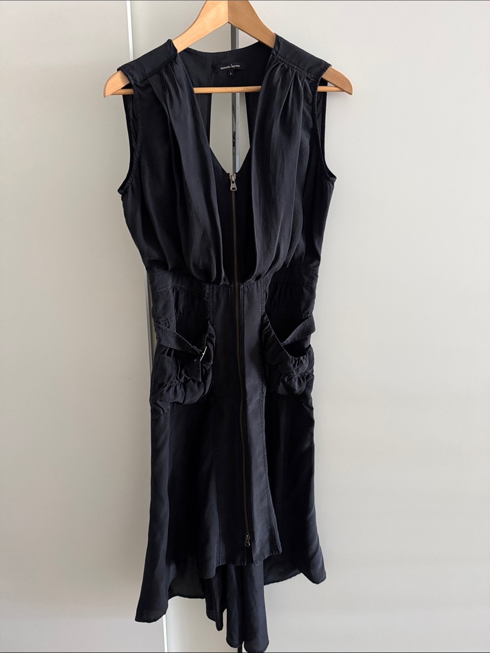 Nanette Lepore Sleeveless Black Zip-Front Women's Dress